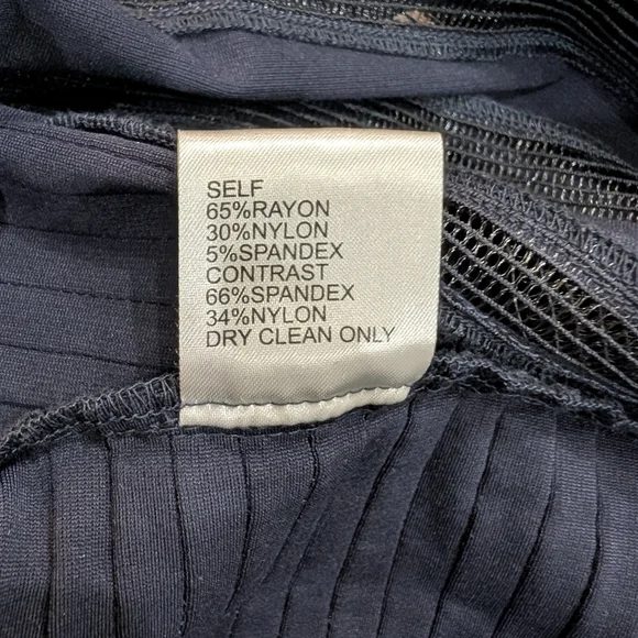 Tadashi Shoji Navy Blue Ruffle Pintuck Maxi Party‎ Bodycon Stretchable Sz XS - Picture 10 of 11